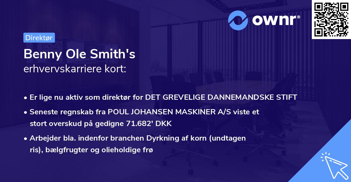 Benny Ole Smith's erhvervskarriere kort