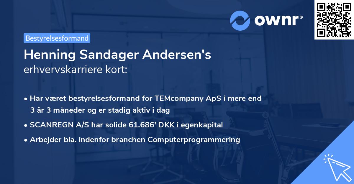 Henning Sandager Andersen's erhvervskarriere kort