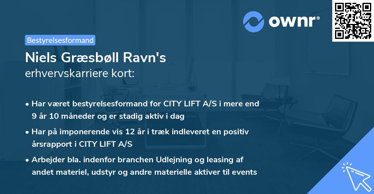 Niels Græsbøll Ravn's erhvervskarriere kort