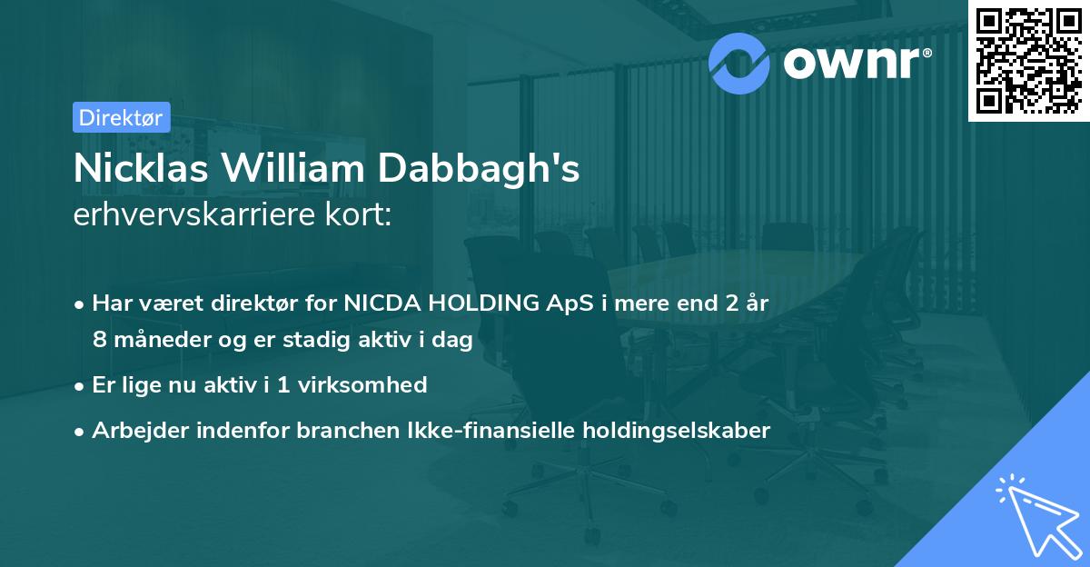 Nicklas William Dabbagh's erhvervskarriere kort