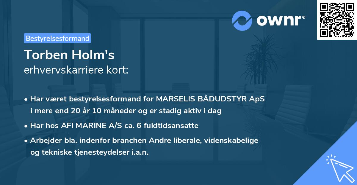Torben Holm's erhvervskarriere kort