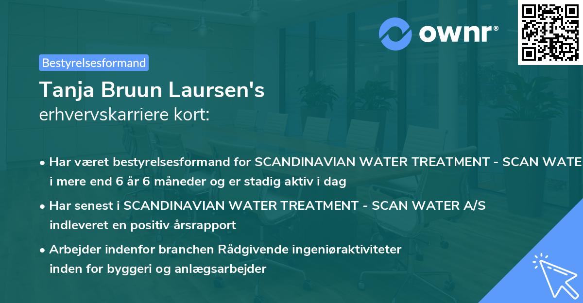 Tanja Bruun Laursen's erhvervskarriere kort