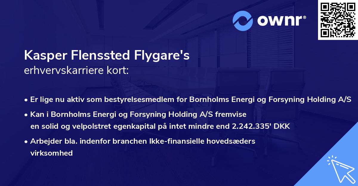 Kasper Flenssted Flygare's erhvervskarriere kort