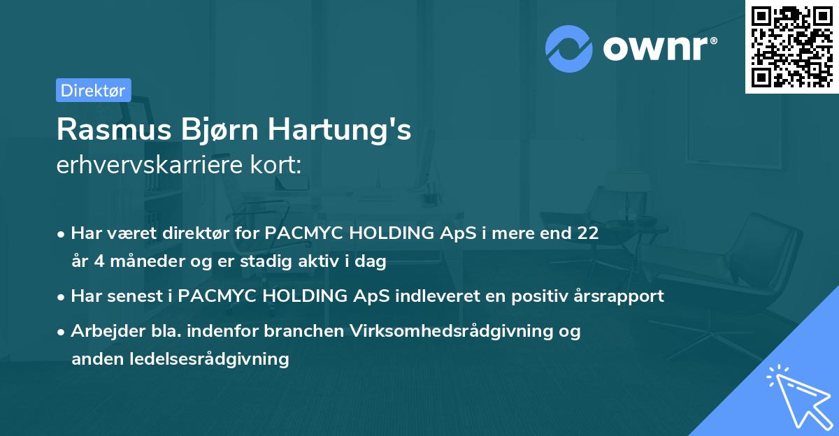 Rasmus Bjørn Hartung's erhvervskarriere kort