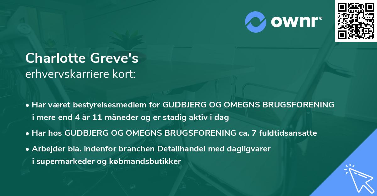 Charlotte Greve's erhvervskarriere kort