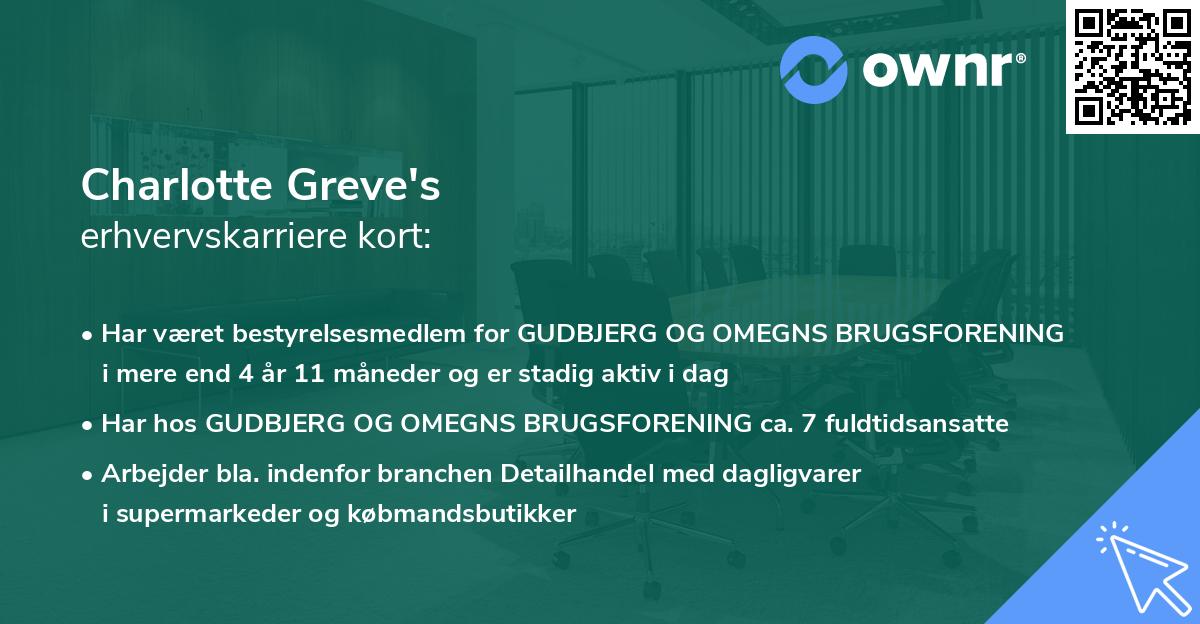 Charlotte Greve's erhvervskarriere kort