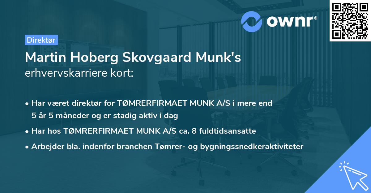 Martin Hoberg Skovgaard Munk's erhvervskarriere kort