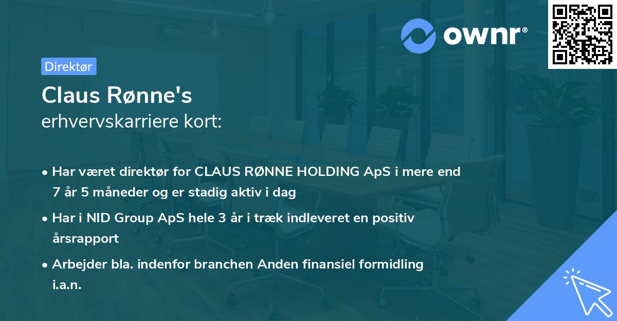Claus Rønne's erhvervskarriere kort
