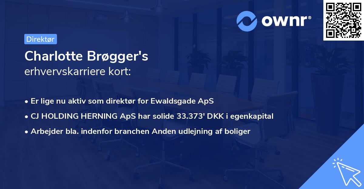 Charlotte Brøgger's erhvervskarriere kort