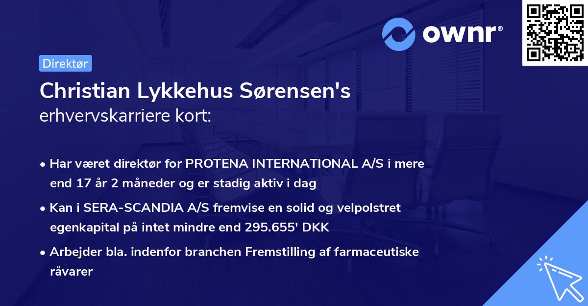 Christian Lykkehus Sørensen's erhvervskarriere kort