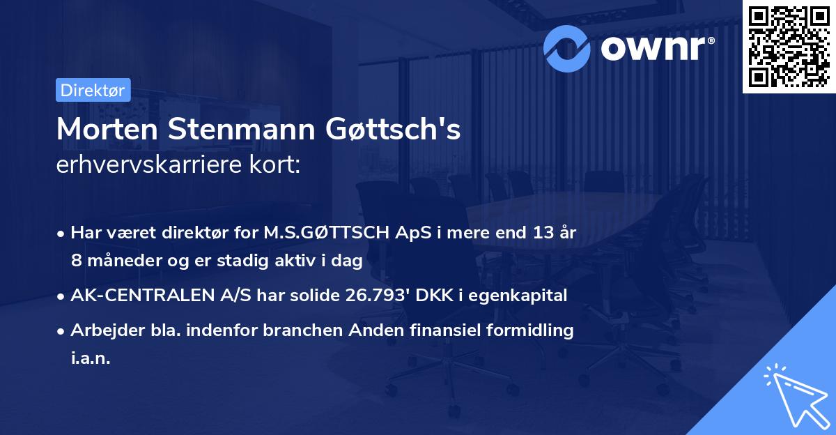 Morten Stenmann Gøttsch's erhvervskarriere kort