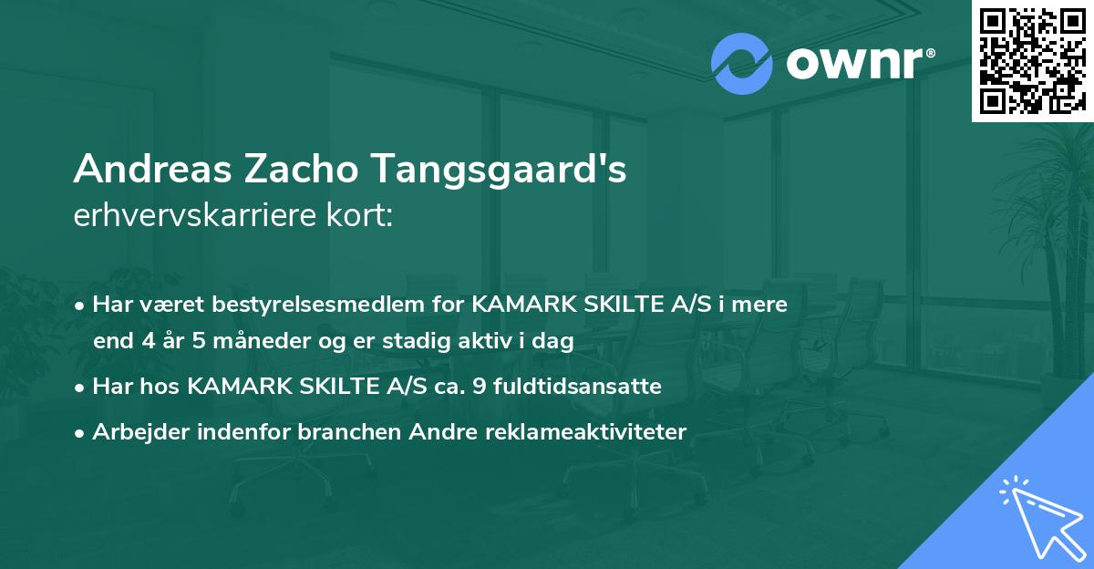 Andreas Zacho Tangsgaard's erhvervskarriere kort