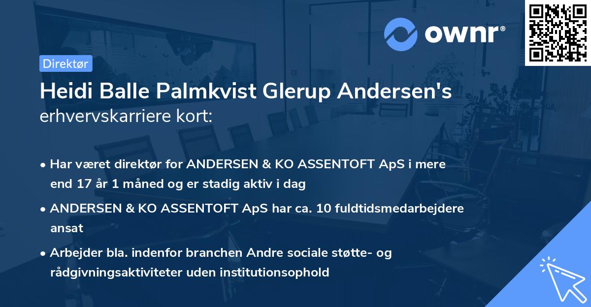 Heidi Balle Palmkvist Glerup Andersen's erhvervskarriere kort