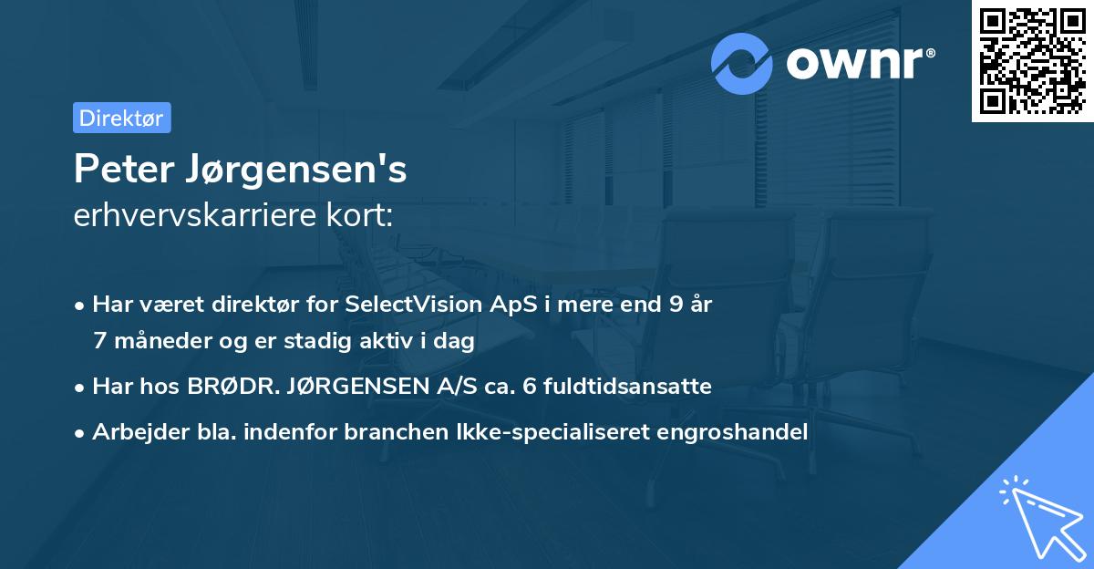 Peter Jørgensen's erhvervskarriere kort