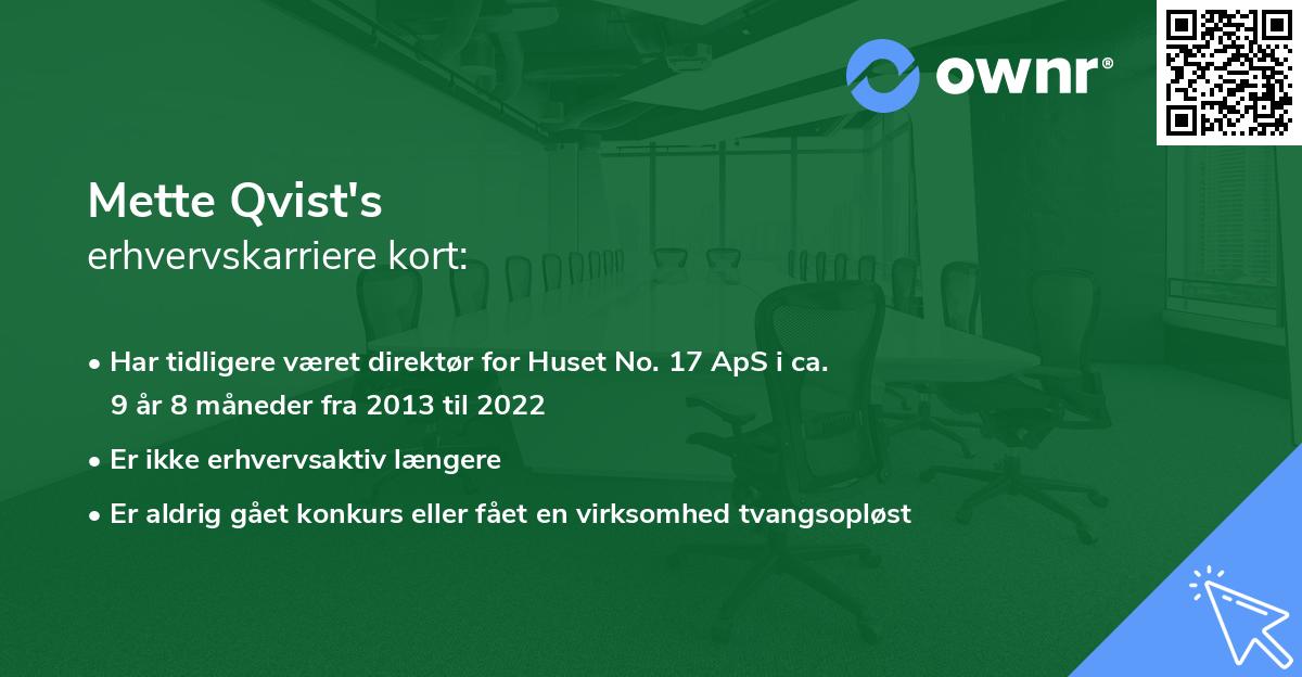 Mette Qvist's erhvervskarriere kort