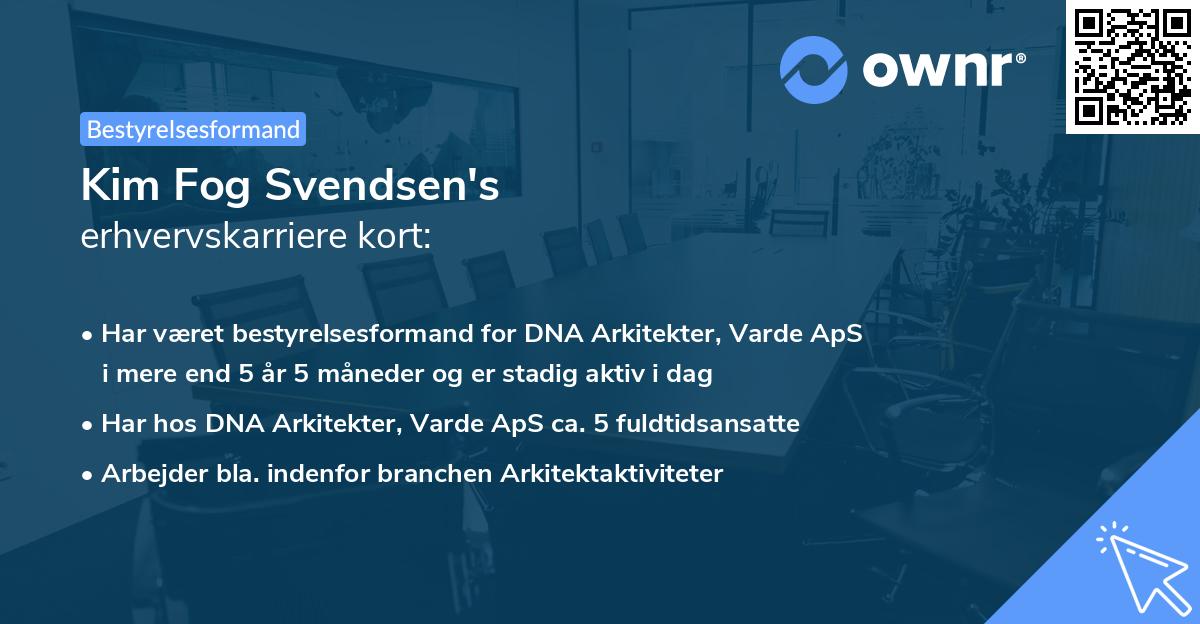 Kim Fog Svendsen's erhvervskarriere kort