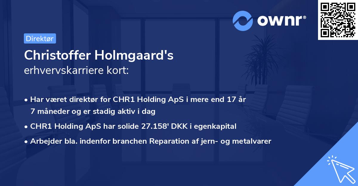 Christoffer Holmgaard's erhvervskarriere kort