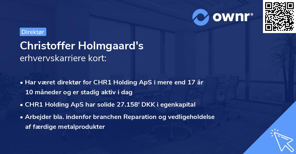 Christoffer Holmgaard's erhvervskarriere kort