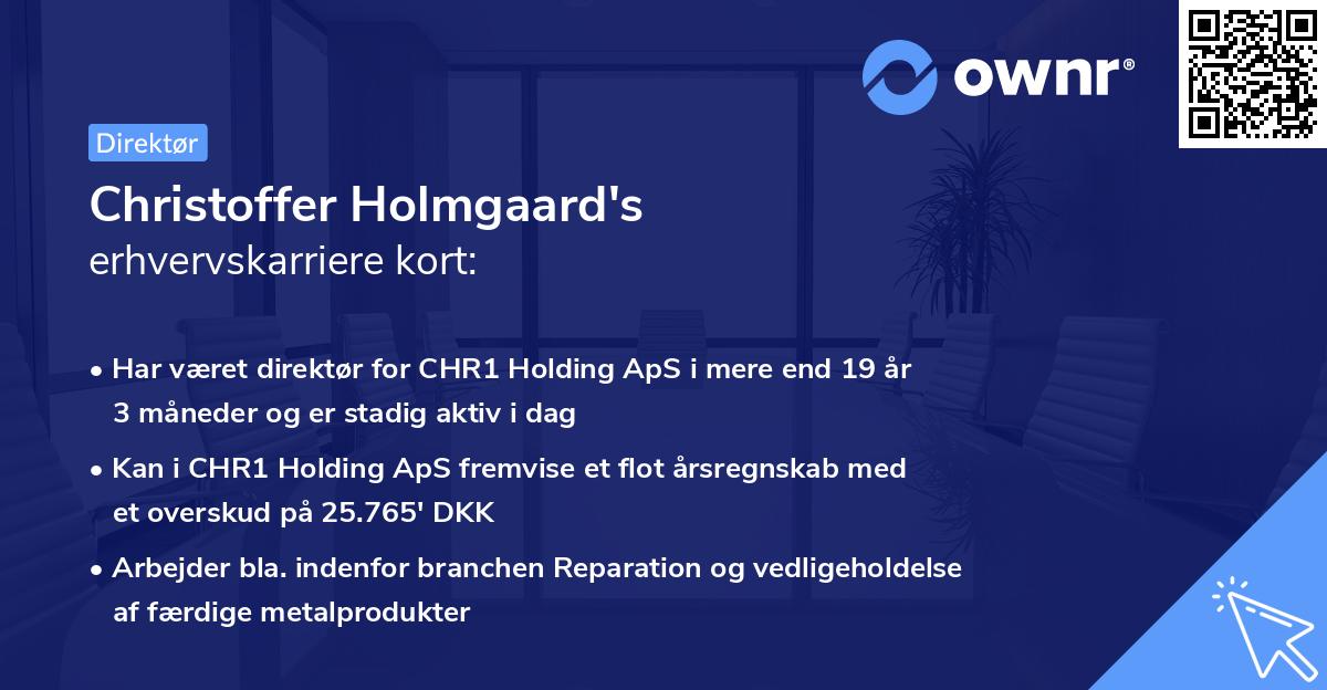 Christoffer Holmgaard's erhvervskarriere kort