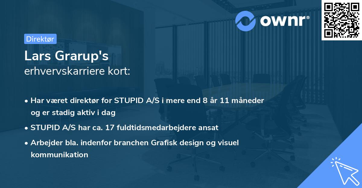 Lars Grarup's erhvervskarriere kort
