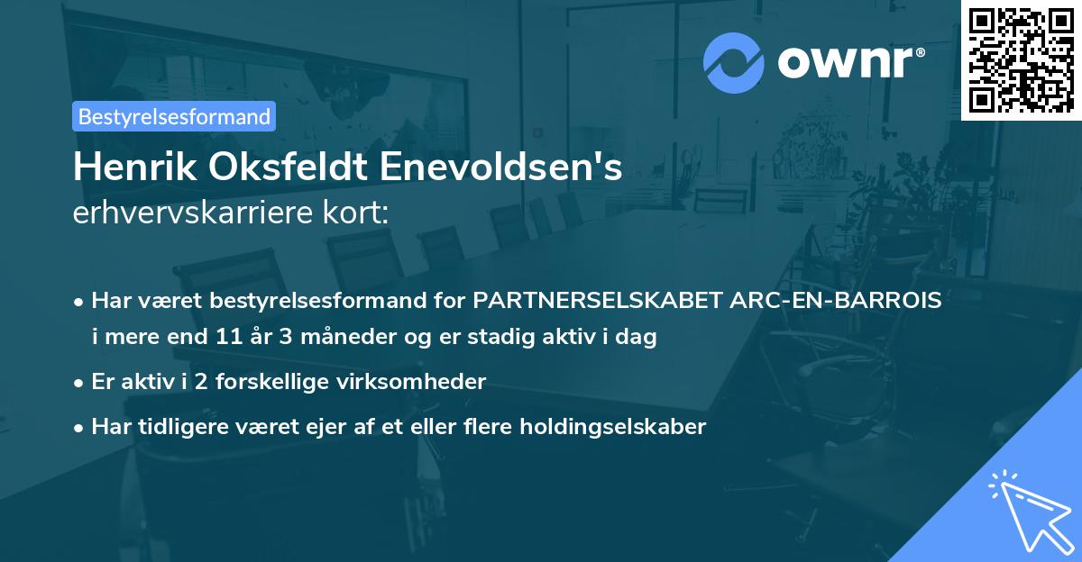 Henrik Oksfeldt Enevoldsen's erhvervskarriere kort