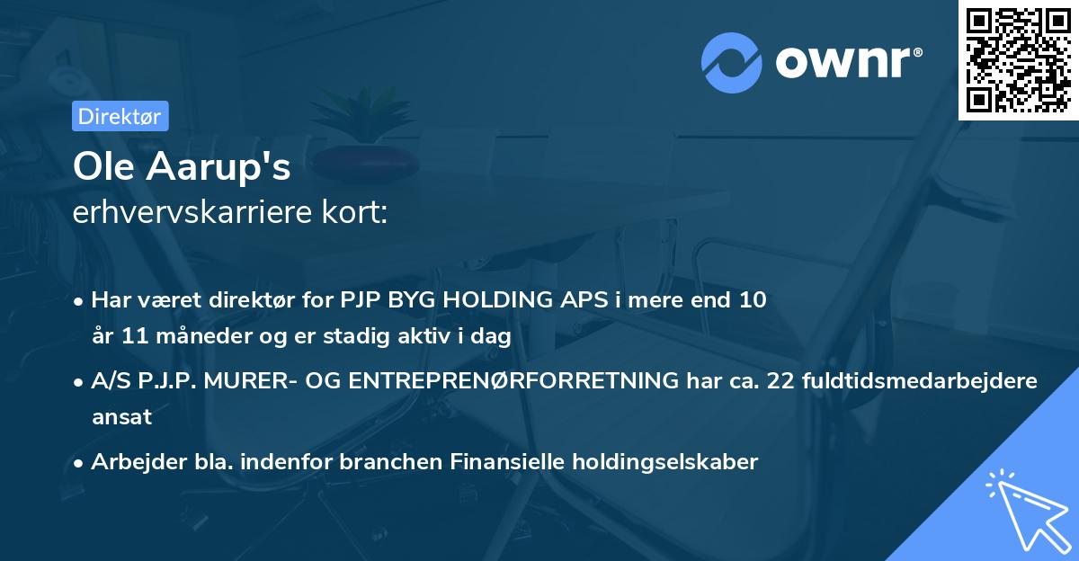 Ole Aarup's erhvervskarriere kort