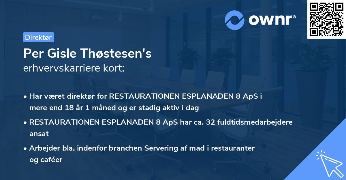 Per Gisle Thøstesen's erhvervskarriere kort