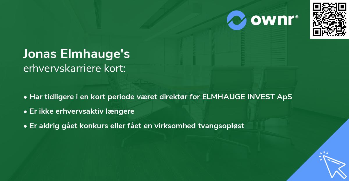 Jonas Elmhauge's erhvervskarriere kort