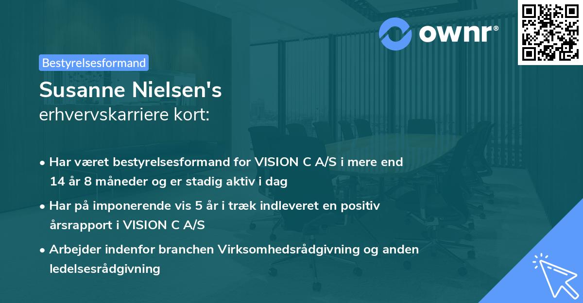 Susanne Nielsen's erhvervskarriere kort
