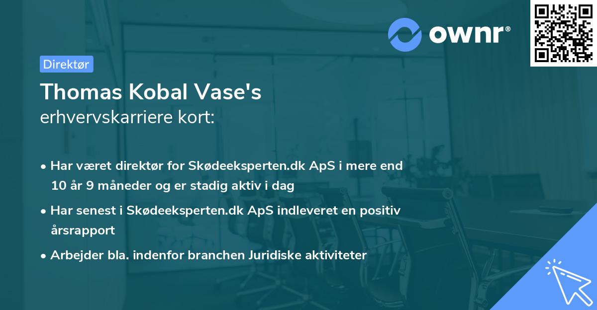 Thomas Kobal Vase's erhvervskarriere kort