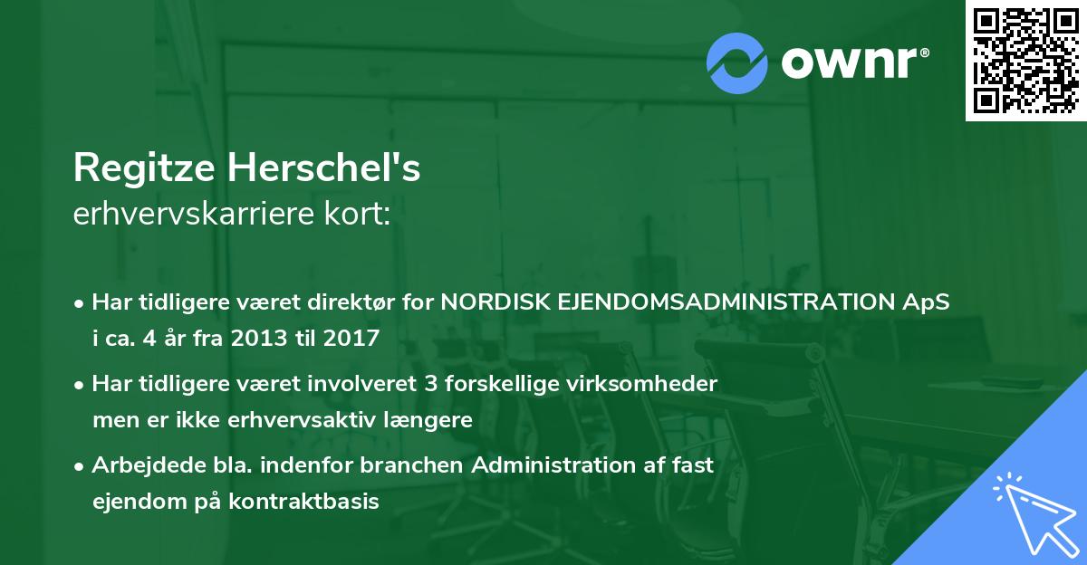 Regitze Herschel's erhvervskarriere kort