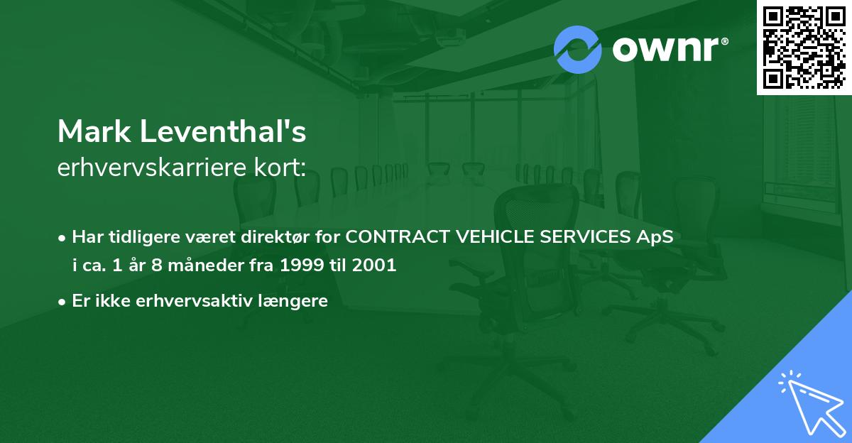 Mark Leventhal's erhvervskarriere kort