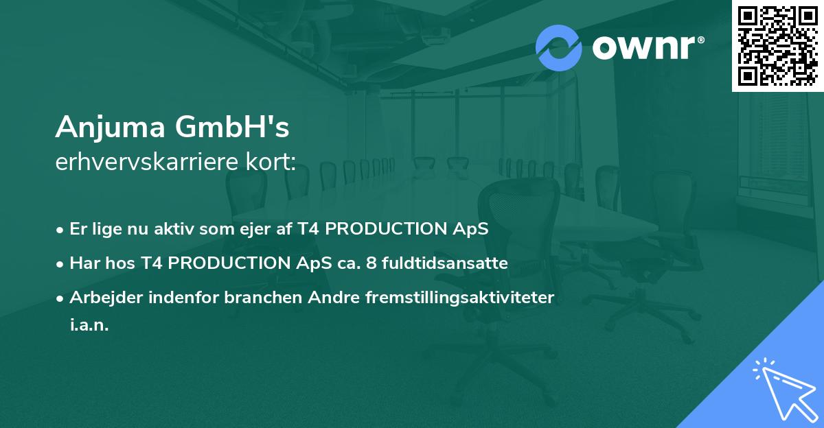 Anjuma GmbH's erhvervskarriere kort