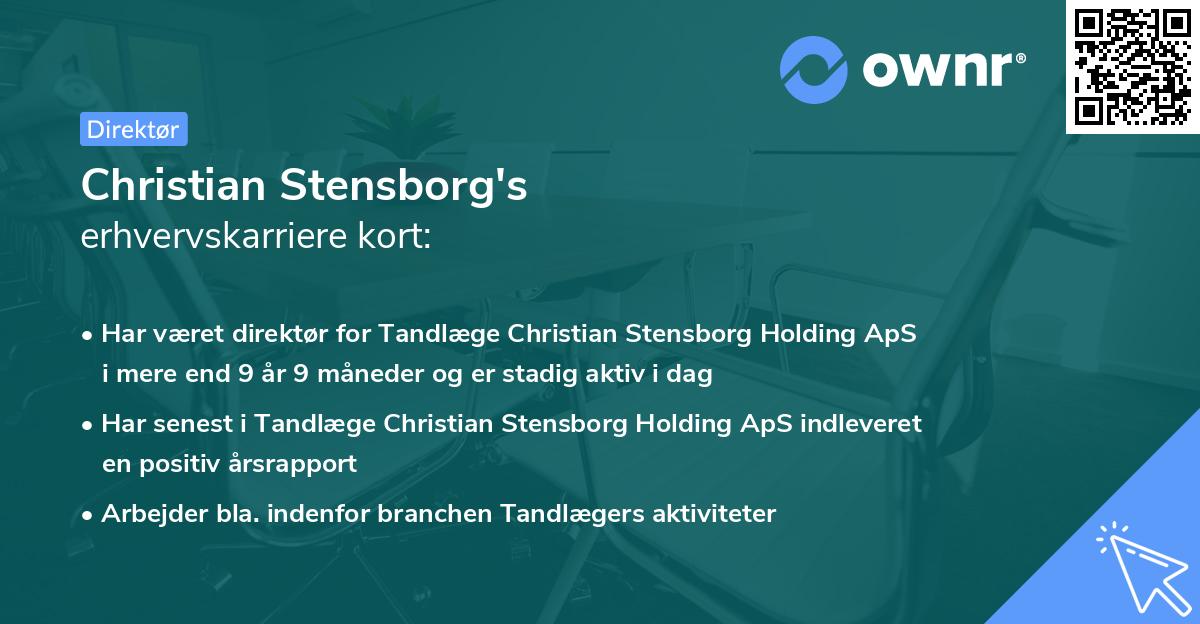 Christian Stensborg's erhvervskarriere kort