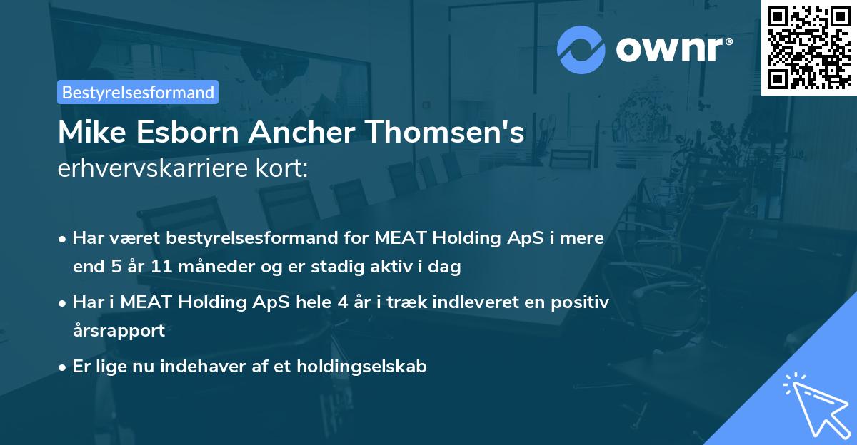 Mike Esborn Ancher Thomsen's erhvervskarriere kort