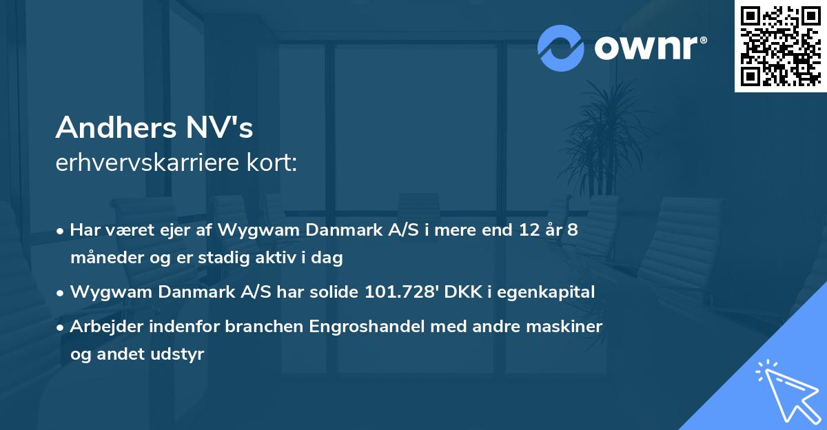 Andhers NV's erhvervskarriere kort