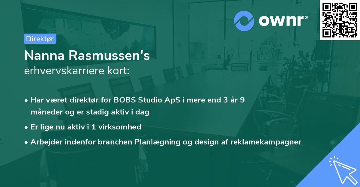 Nanna Rasmussen's erhvervskarriere kort