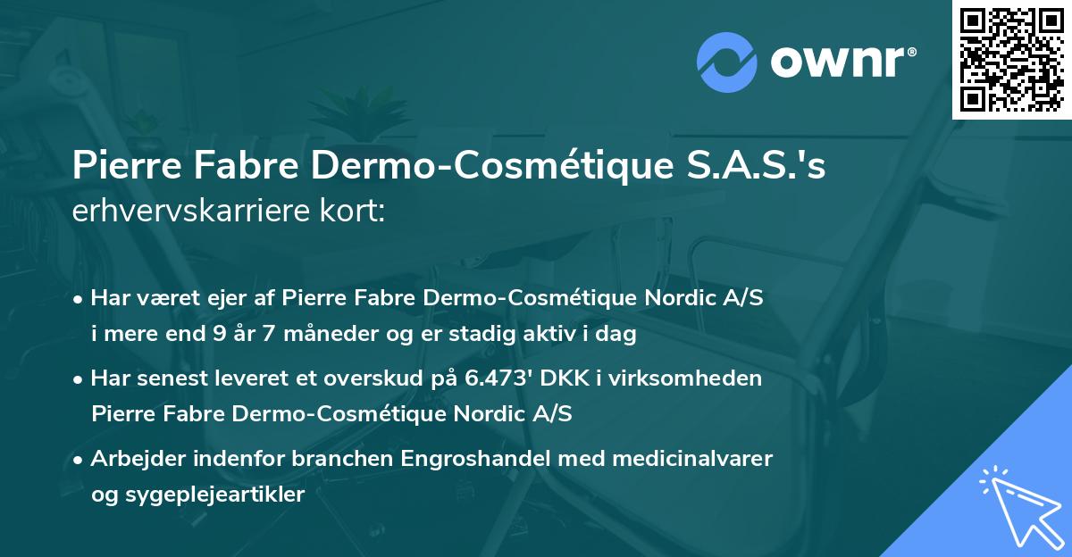 Pierre Fabre Dermo-Cosmétique S.A.S.'s erhvervskarriere kort