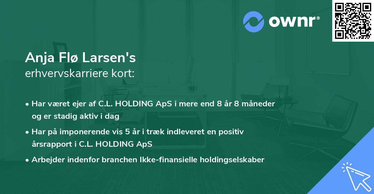 Anja Flø Larsen's erhvervskarriere kort