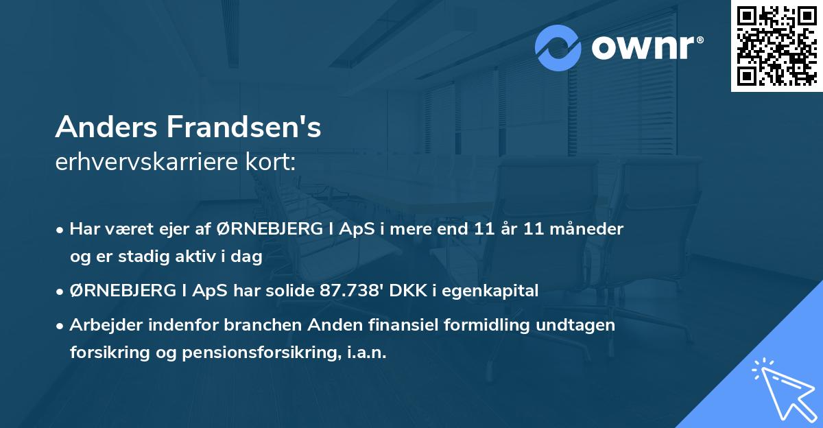 Anders Frandsen's erhvervskarriere kort