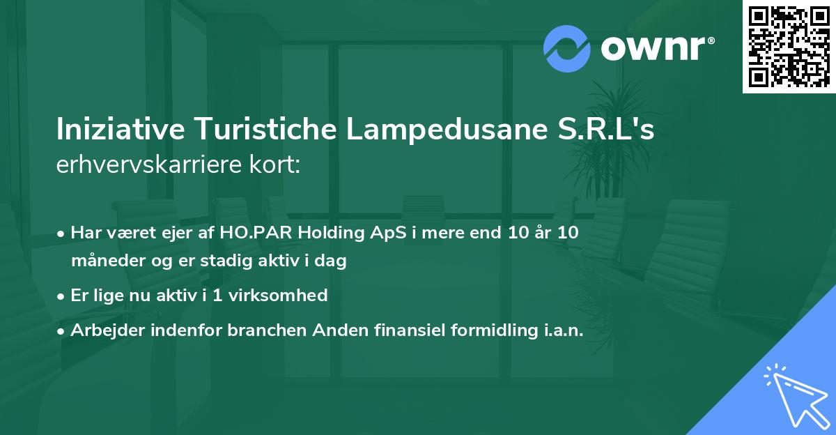 Iniziative Turistiche Lampedusane S.R.L's erhvervskarriere kort