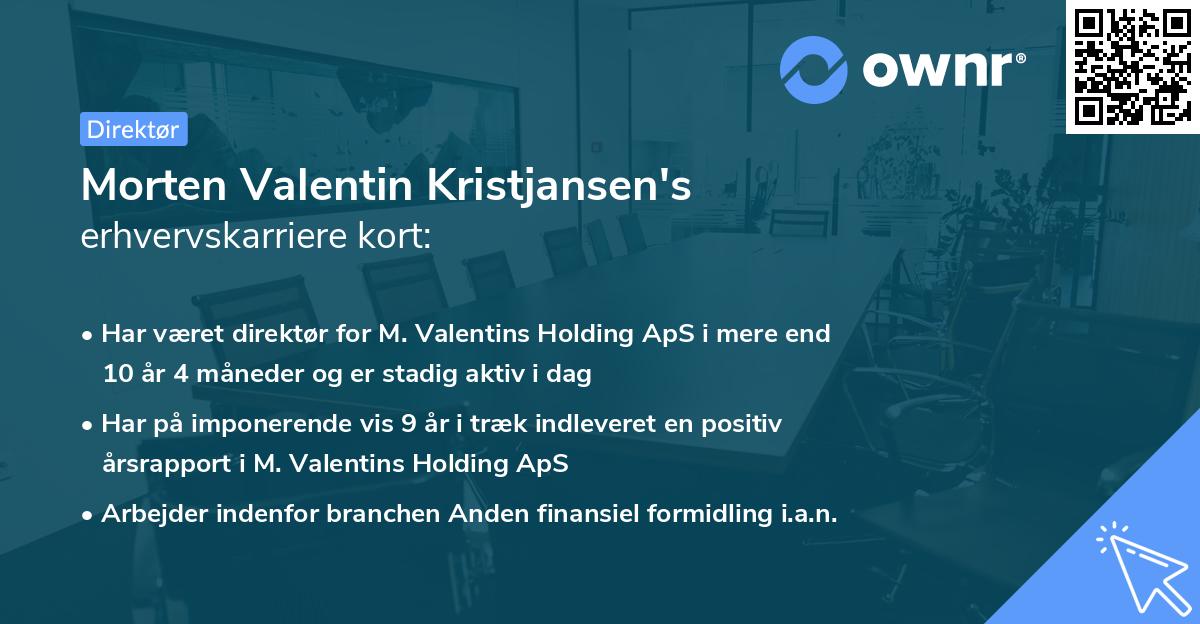 Morten Valentin Kristjansen's erhvervskarriere kort