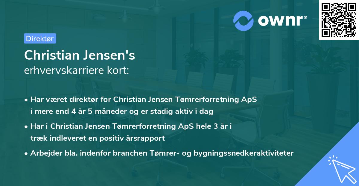 Christian Jensen's erhvervskarriere kort