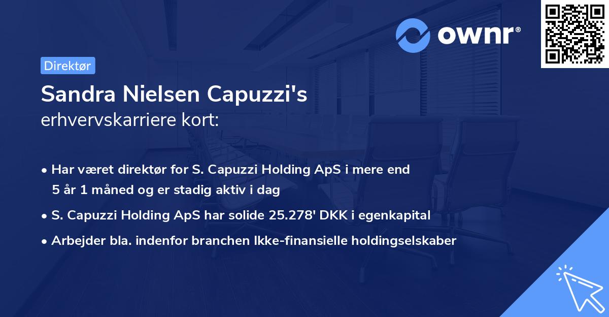 Sandra Nielsen Capuzzi's erhvervskarriere kort