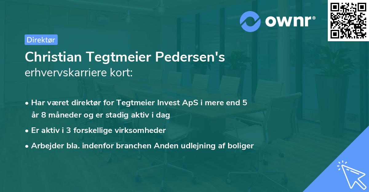 Christian Tegtmeier Pedersen's erhvervskarriere kort