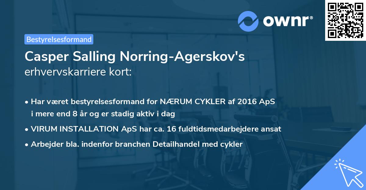 Casper Salling Norring-Agerskov's erhvervskarriere kort