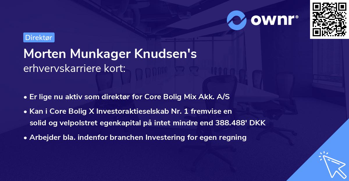 Morten Munkager Knudsen's erhvervskarriere kort