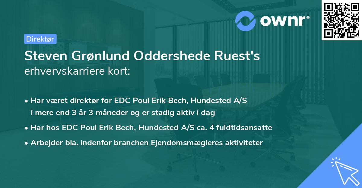 Steven Grønlund Oddershede Ruest's erhvervskarriere kort
