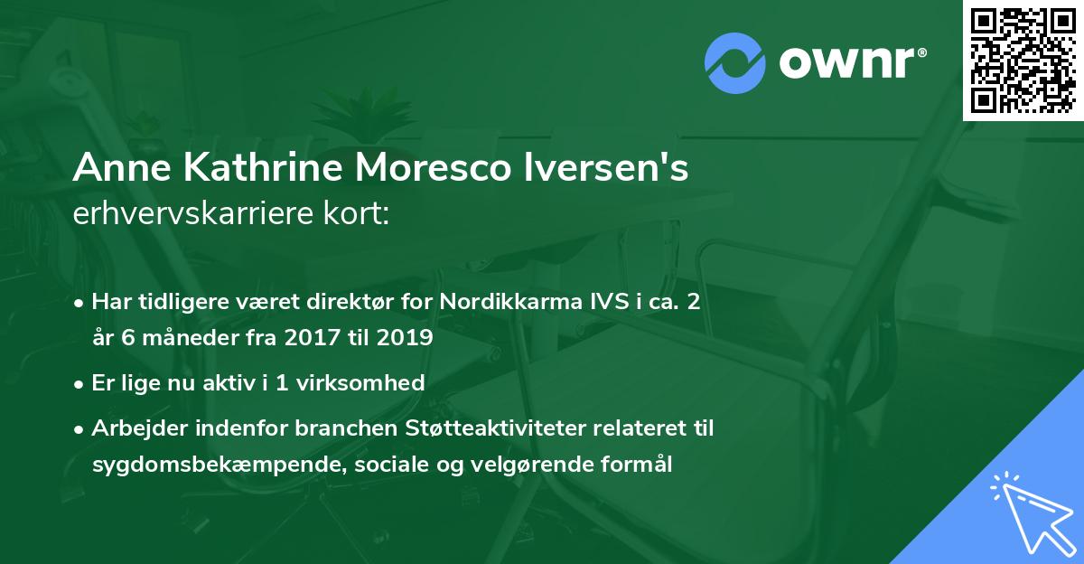 Anne Kathrine Moresco Iversen's erhvervskarriere kort