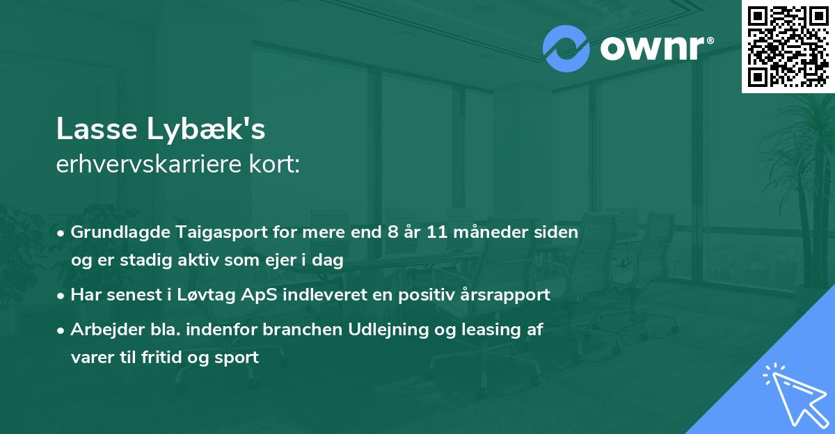 Lasse Lybæk's erhvervskarriere kort